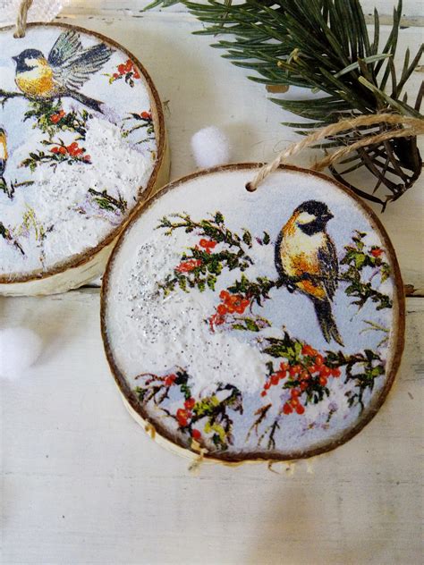 Winter Birds Christmas Ornament Set Nature Christmas Tree - Etsy