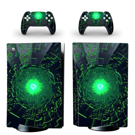 Cool Green Background PS5 Skin Sticker For PlayStation 5 And ...