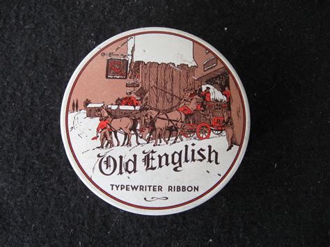 Vintage Old English Typewriter Ribbon Tin - Etsy