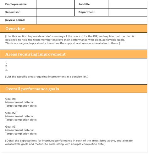 Performance improvement plan template | Free PIP sample