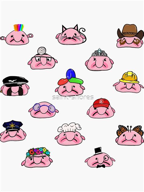 "Various blob fish stickers in disguises, uniforms and costumes. " Sticker for Sale by saint ...