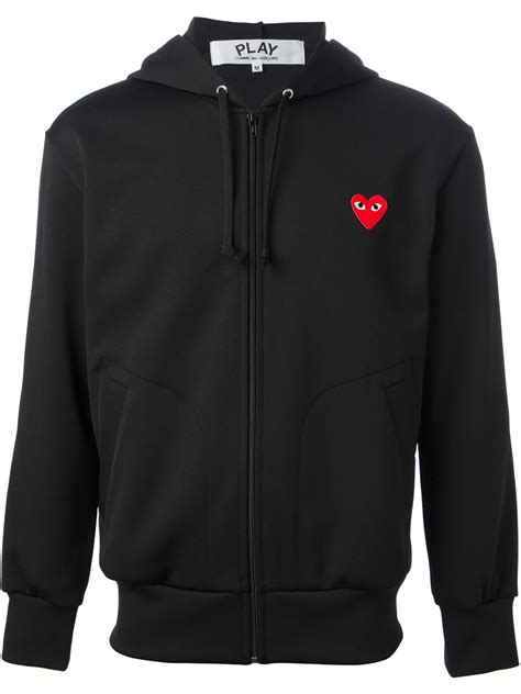 Comme des Garçons Heart Logo Hoodie in Black for Men - Lyst