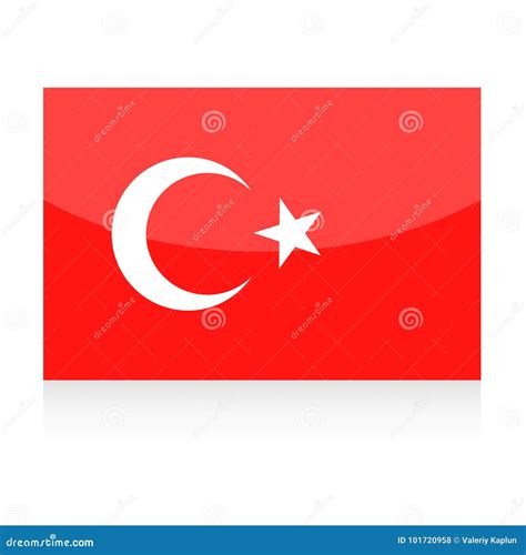 Icono Del Vector De La Bandera De Turquía Stock de ilustración - Ilustración de indicador ...