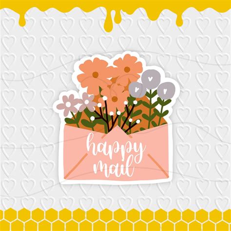 Happy Mail Floral Envelope Digital Design Small Business / - Etsy