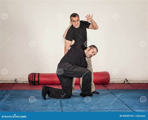 Kapap Instructor Demonstrates Standing Arm Lock Techniques Stock Photo ...