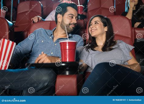 Couple Enjoying Their Date at the Movies Stock Image - Image of people, snack: 96838101