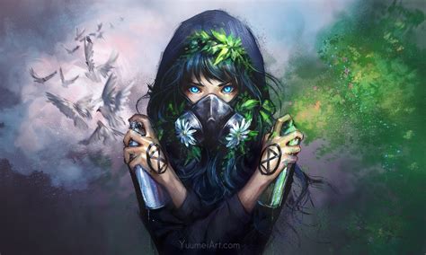 Anime Original HD Wallpaper: Nature's Graffiti Artist by Wenqing Yan