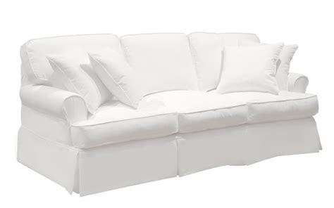 Sunset Trading Horizon Slipcover for T-Cushion Sofa | Performance Fabric | White - Walmart.com ...