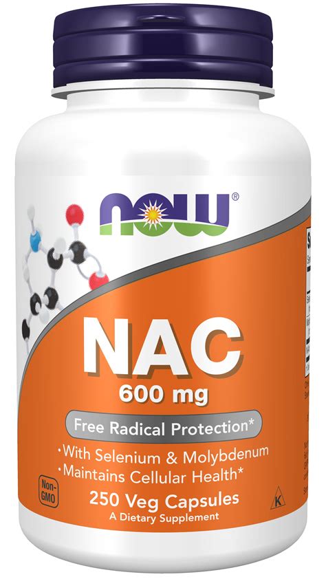 NOW Supplements, NAC (N-Acetyl Cysteine) 600 mg with Selenium ...