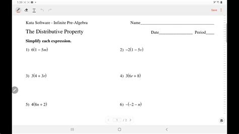 Kuta Software - Pre-Algebra: The Distributive Property | IngWan Steiner ...