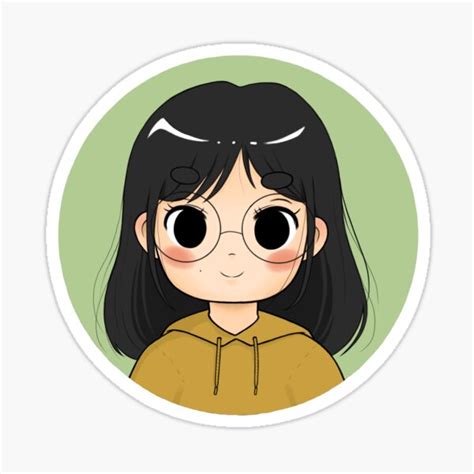 "Chibi Girl with Glasses " Sticker for Sale by Hannah Zhang | Redbubble