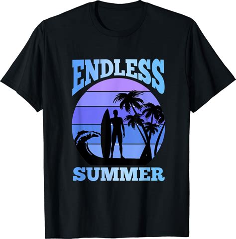 Amazon.com: Endless Summer Surfing Summer Vacation Beach Palm Trees Sea T-Shirt: Clothing