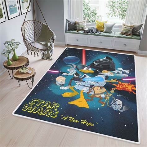 Star Wars A New Hope Area Rug Living Room, Looney Tunes Characters Cosplay Star Wars Rug Floor ...