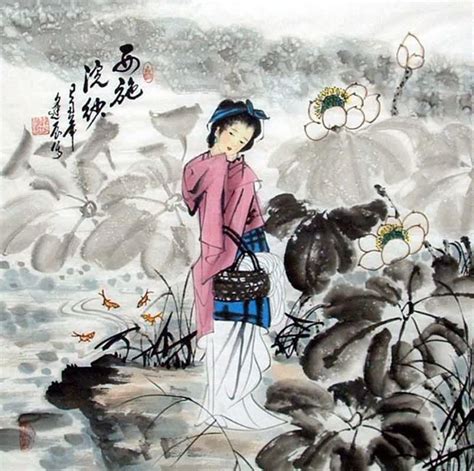 Chinese Famous Four Beauties Painting 3716017, 69cm x 69cm(27〃 x 27〃)