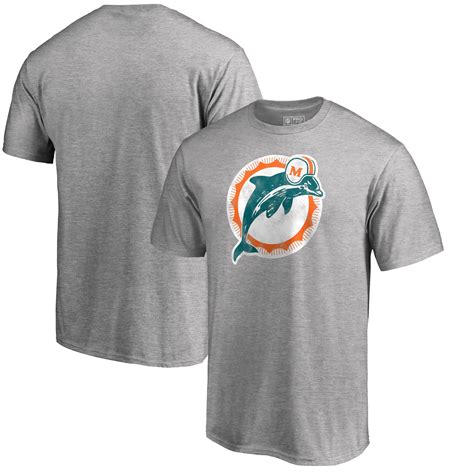 Miami Dolphins NFL Pro Line by Fanatics Branded Big & Tall Throwback Logo T-Shirt - Heathered ...