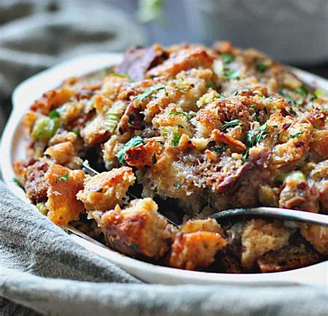 Traditional Bread Sausage Stuffing recipe ~ A Gouda Life