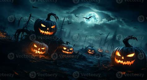 Halloween wallpaper with evil pumpkins 25797195 Stock Photo at Vecteezy