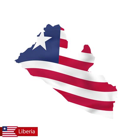 Liberia map with waving flag of country. 34030520 Vector Art at Vecteezy