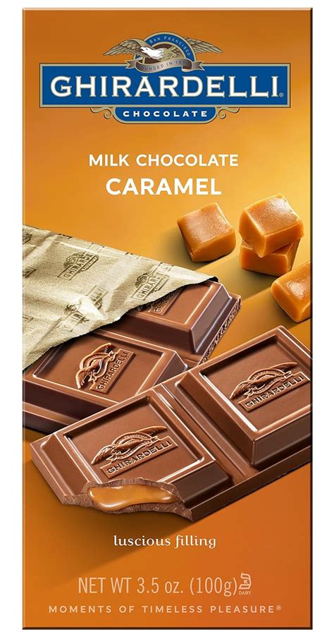 Amazon.com : Ghirardelli Chocolate Bar, Milk and Caramel, 3.5 oz, Pack of 12 : Grocery & Gourmet ...