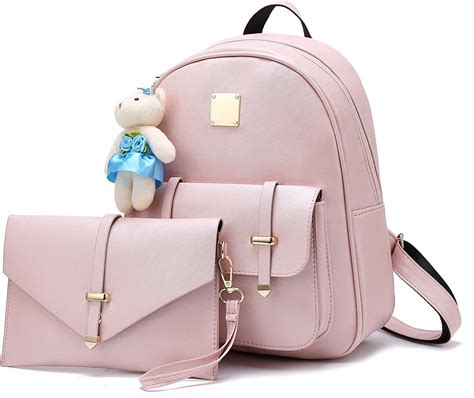 Amazon.com | Barsine Girl Mini Backpack Set Cute Leather Small Backpack for Teen Girls Bookbag ...