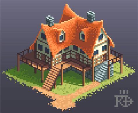 Isometric pixel art inn house by RGBfumes on @DeviantArt Isometric Art, Isometric Design, How To ...