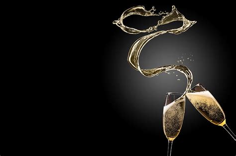 HD wallpaper: clear champagne glass, squirt, glasses, splash, drink ...