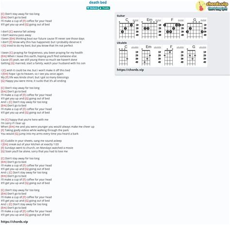 Death Bed Ukulele Chords Powfu [Ukulele Chords and Tabs] - Joel Ukulele ...