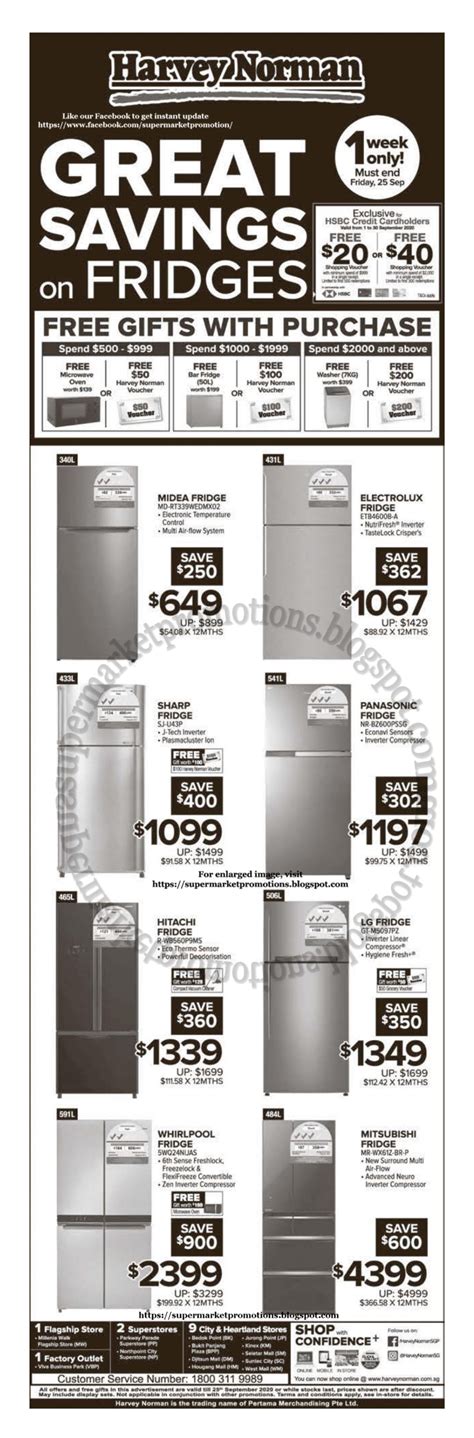 Harvey Norman Fridges Sale 19 - 25 September 2020 ~ Supermarket Promotions