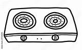 Gas Stove Drawing Sketch Coloring Page sketch template