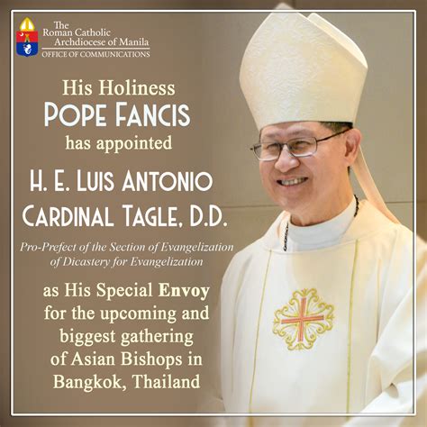 Pope Francis sends Cardinal Tagle as envoy to Asian bishops’ meeting in Bangkok - Roman Catholic ...