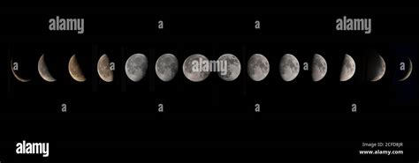 Compilation of the waxing and waning moon in August 2020, Bavaria ...