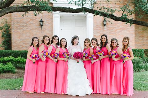 Bright Pink Bridesmaid Dresses