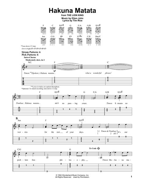 Hakuna Matata | Sheet Music Direct