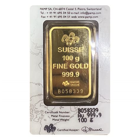 Pamp Suisse Lady Fortuna Gold Bar 100g - GoldSilver Central Pte Ltd