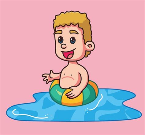 Premium Vector | Cute children summer time at beach isolated cartoon person illustration flat ...