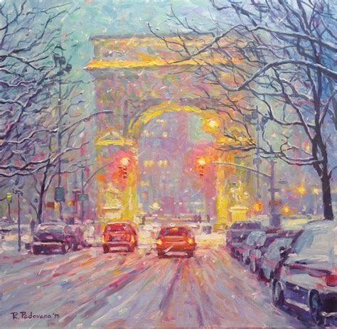 Washington Square Park, Winter, Fine Art Giclée Print of an Original Impressionist Painting by ...