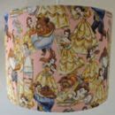 handmade lampshade in beauty and the beast fabric by the shabby shade | notonthehighstreet.com