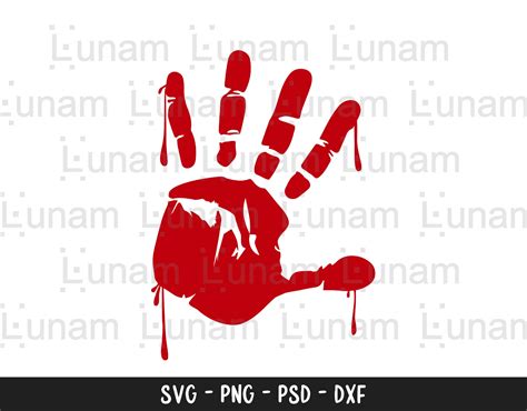 Halloween Blood Drips Svg Bloody Red hand Print Svg Dripping Horror ...