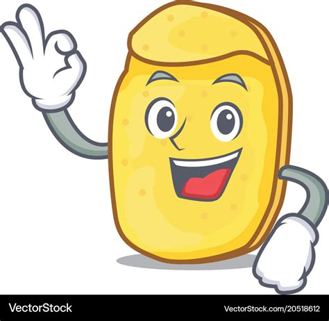 Okay potato chips character cartoon Royalty Free Vector