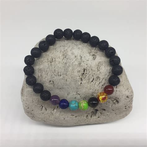 7 Chakra Lava Rock Healing Bracelet 8mm Stones - Earth And Soul