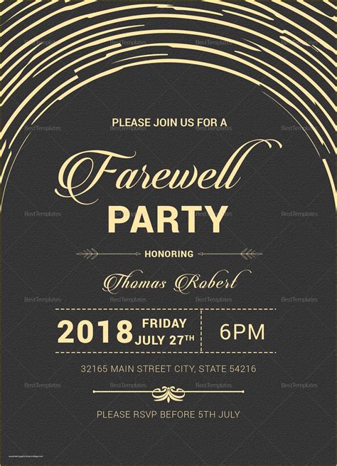 Going Away Flyer Template Free Of Modern Farewell Party Invitation Design Template In Word ...