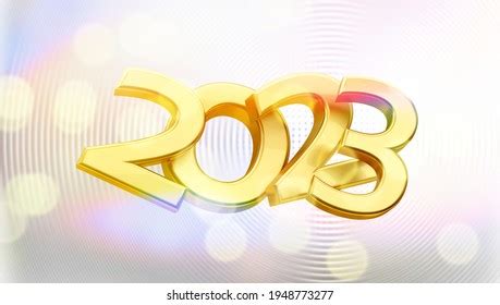 2023 Symbol Golden Metallic 3d-illustration Stock Illustration ...