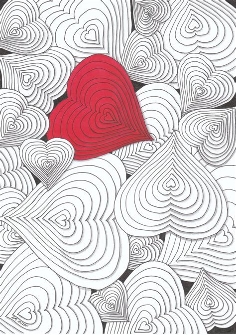 Onion Heart_artwork | Heart artwork, Valentines art, Zentangle patterns