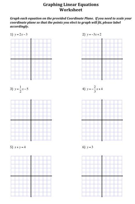 Solved Graphing Linear Equations Worksheet Graph each | Chegg.com