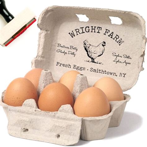 Egg Carton Stamp Custom Chicken Names Egg Cartons, Farmer Chicken Mom ...