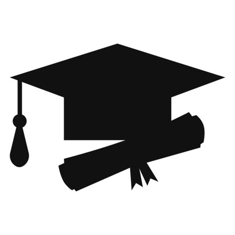 Graduation Hat And Diploma Silhouette PNG & SVG Design For T-Shirts