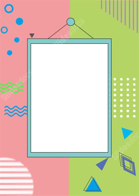 Geometric Border Design In Memphis Style Page Border Background Word ...