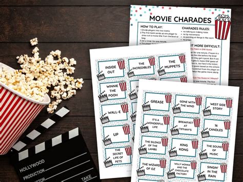 Charades Movie Lists Printable