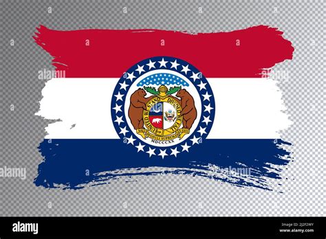 Missouri state flag, Missouri flag transparent background Stock Photo - Alamy