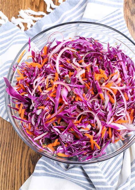 Sweet and Tangy Purple Cabbage Slaw - Vegetable Recipes